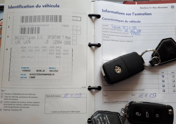 Volkswagen Tiguan cena 39500 przebieg: 136151, rok produkcji 2009 z Garwolin małe 497